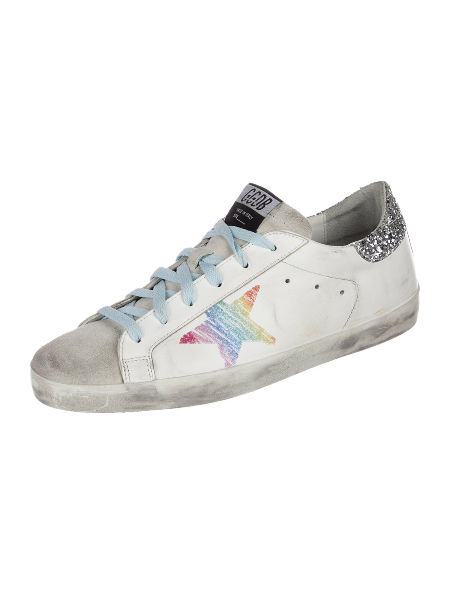 Golden Goose Leather Colorblock Pattern Sneakers