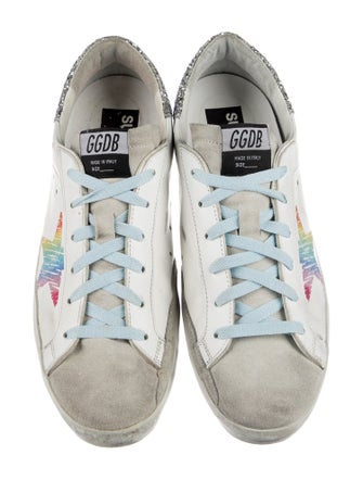 Golden Goose Leather Colorblock Pattern Sneakers