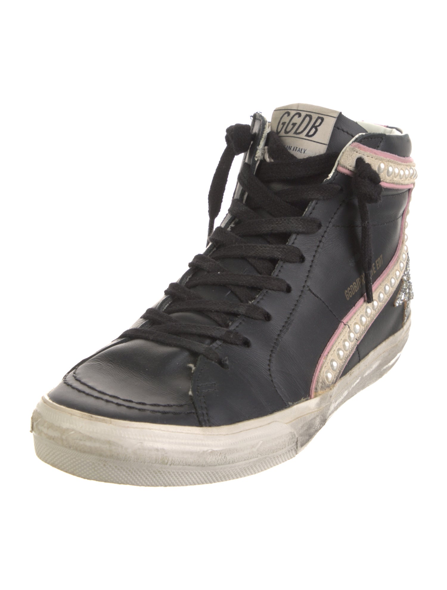 Golden Goose Leather Printed Sneakers