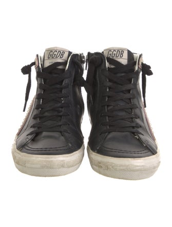 Golden Goose Leather Printed Sneakers