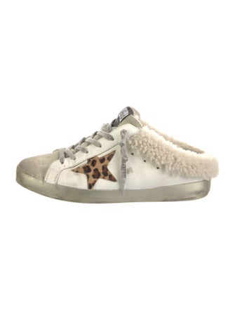 Golden Goose Leather Animal Print Sneakers