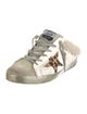 Golden Goose Leather Animal Print Sneakers