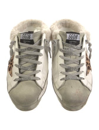 Golden Goose Leather Animal Print Sneakers