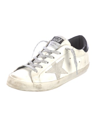 Golden Goose Leather Printed Sneakers