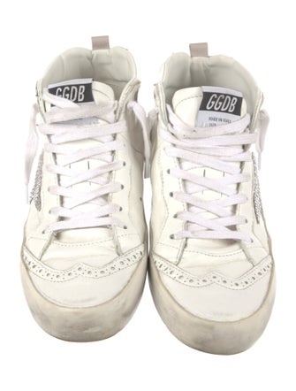 Golden Goose Leather Glitter Accents Sneakers