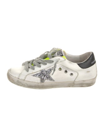 Golden Goose Leather Graphic Print Sneakers