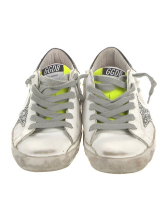 Golden Goose Leather Graphic Print Sneakers