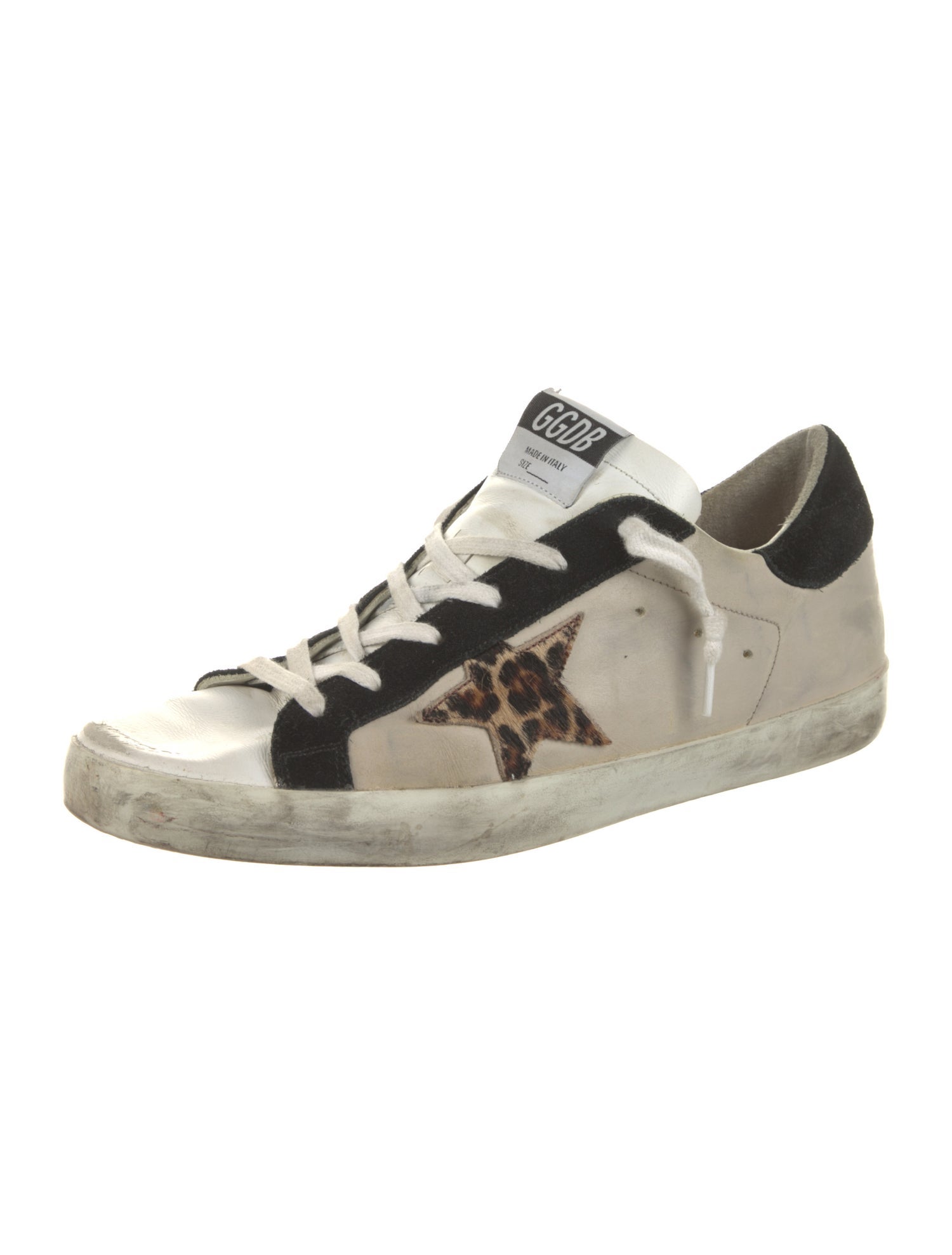 Golden Goose Leather Animal Print Sneakers