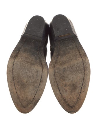 Golden Goose Leather Embroidered Accent Western Boots