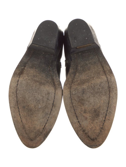 Golden Goose Leather Embroidered Accent Western Boots