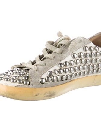 Golden Goose Leather Distressed Accents Sneakers