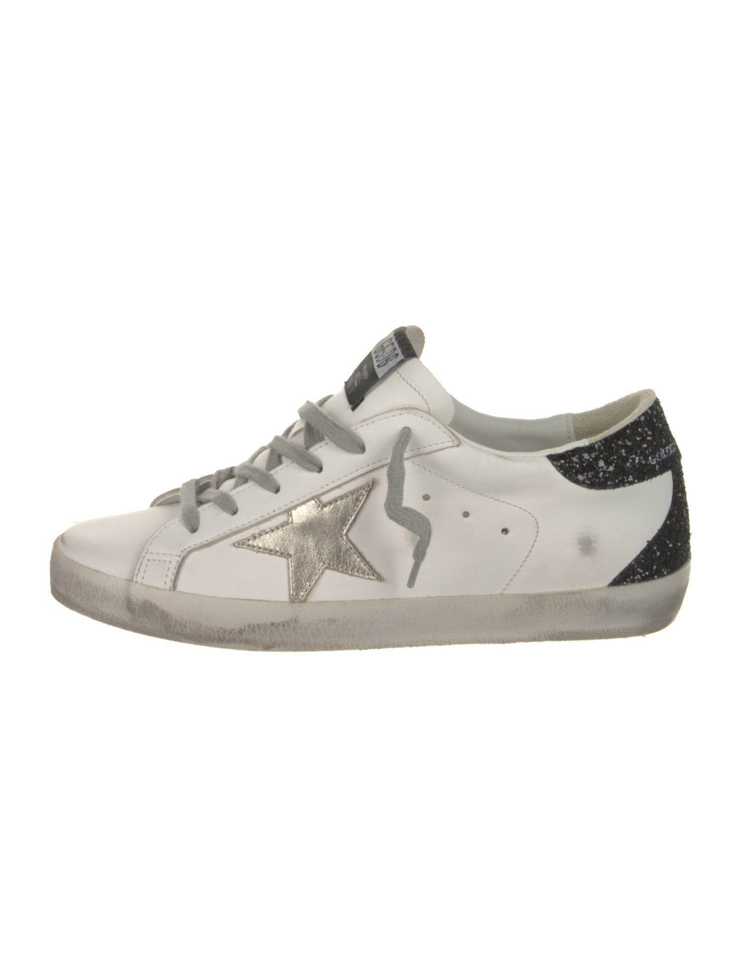 Golden Goose Leather Glitter Accents Sneakers