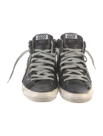 Golden Goose Leather Colorblock Pattern Sneakers