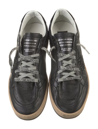 Golden Goose Leather Glitter Accents Sneakers