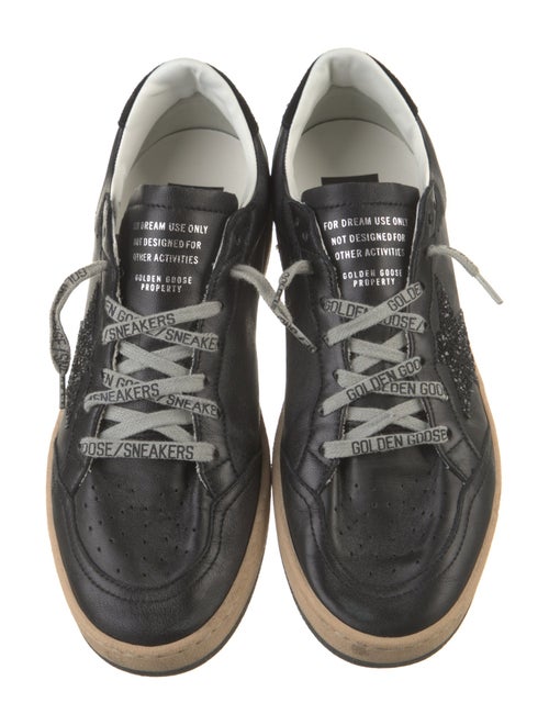 Golden Goose Leather Glitter Accents Sneakers