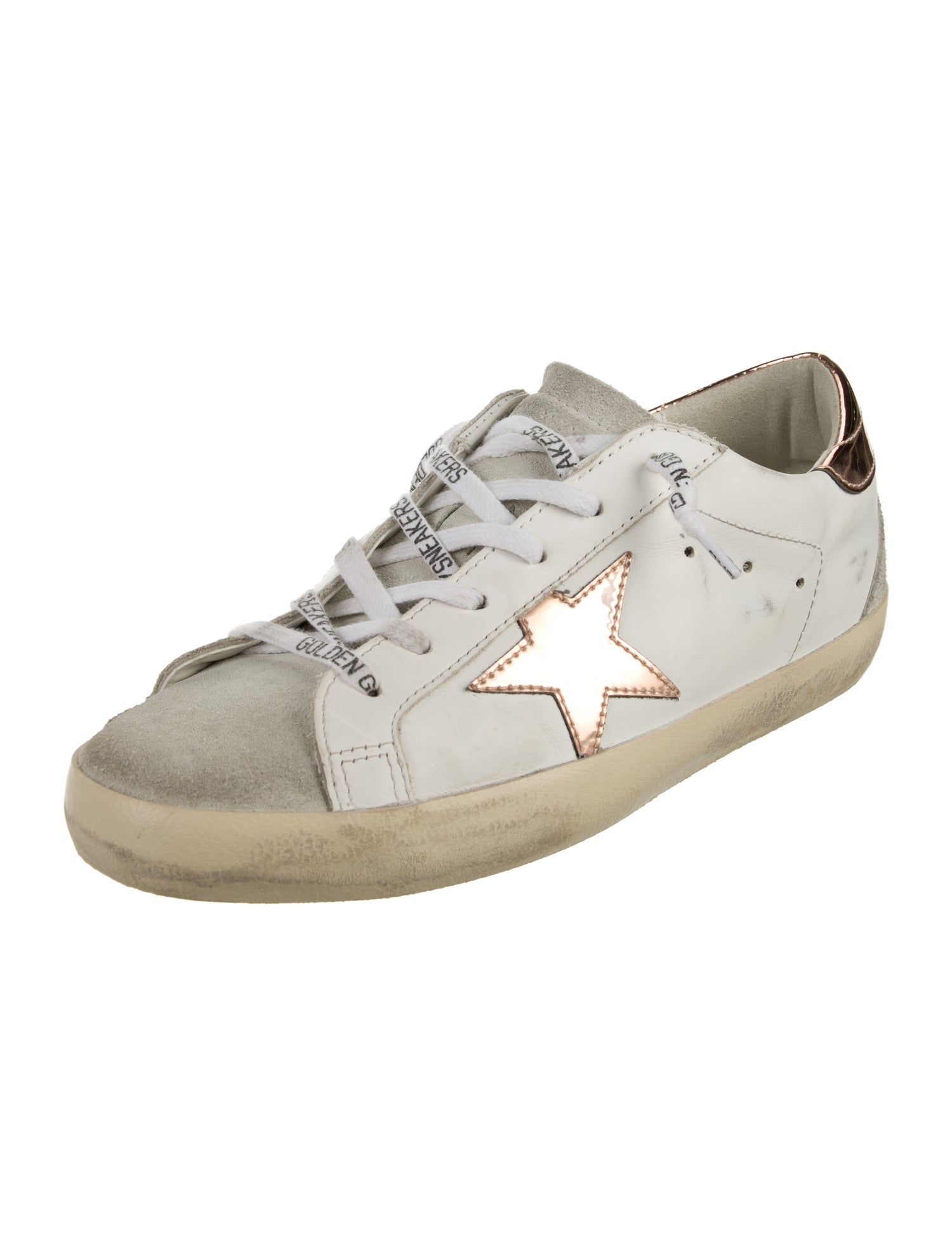Golden Goose Leather Colorblock Pattern Sneakers