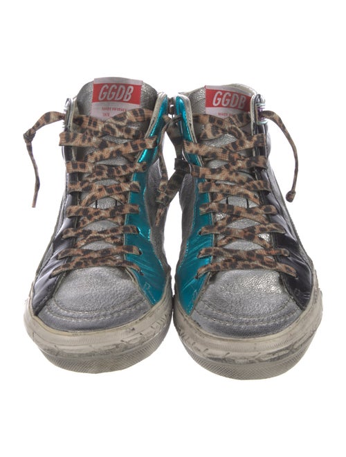 Golden Goose Leather Colorblock Pattern Sneakers