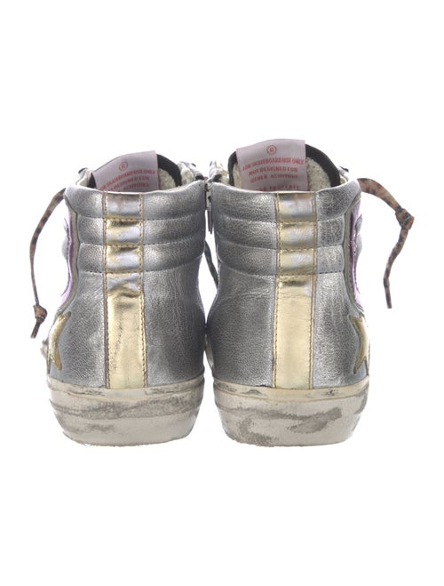 Golden Goose Leather Colorblock Pattern Sneakers