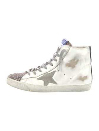 Golden Goose Leather Printed Sneakers