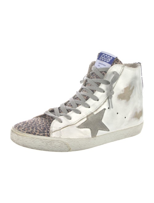 Golden Goose Leather Printed Sneakers