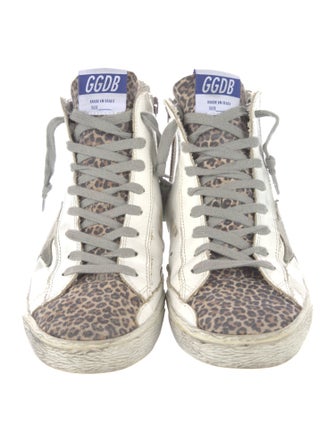 Golden Goose Leather Printed Sneakers