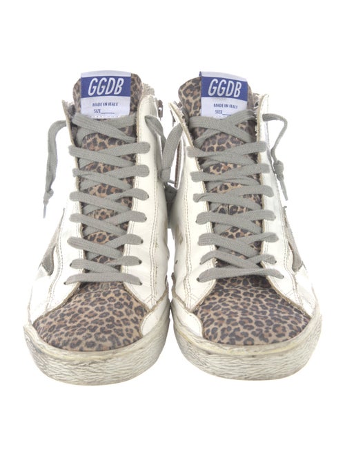 Golden Goose Leather Printed Sneakers