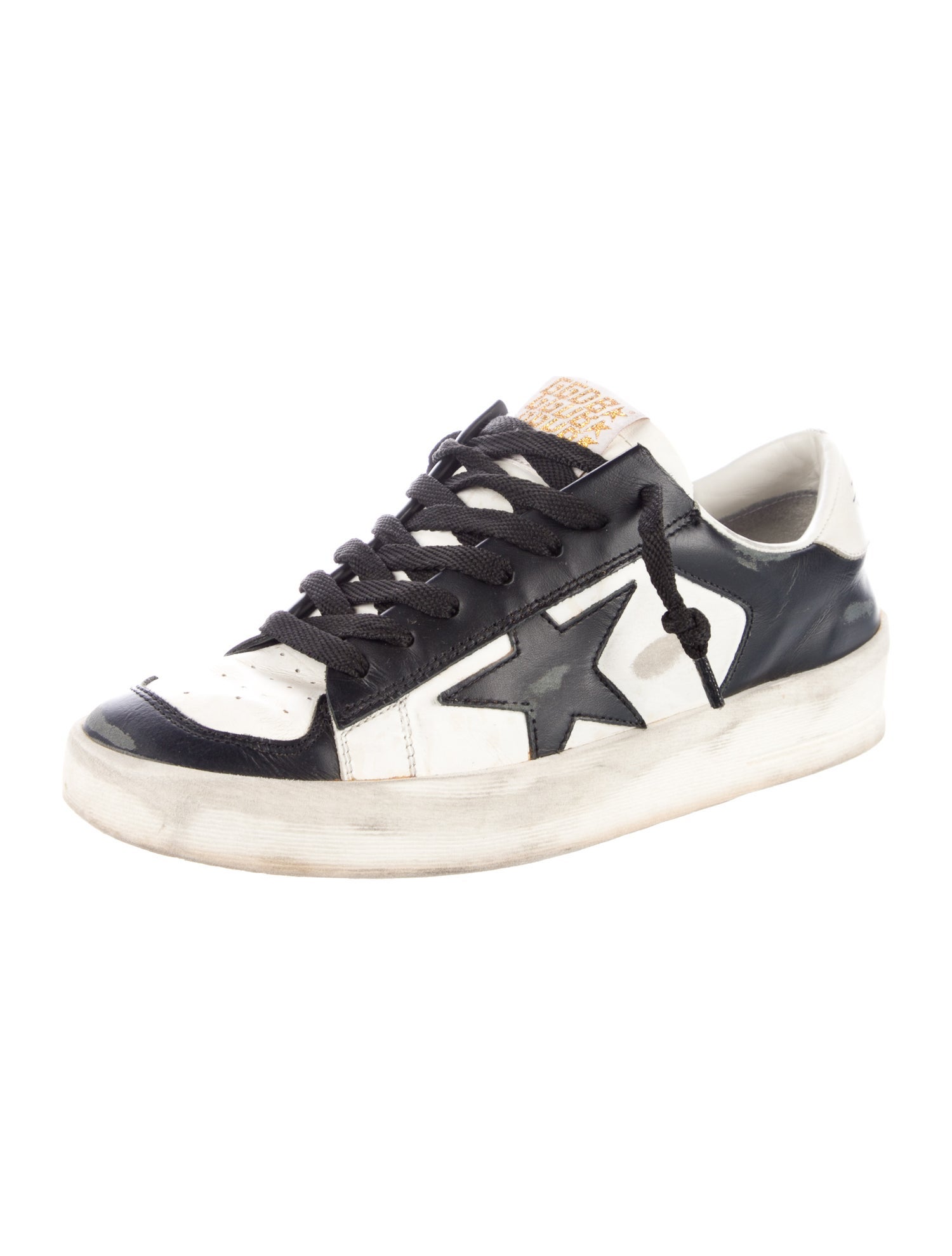 Golden Goose Leather Colorblock Pattern Sneakers