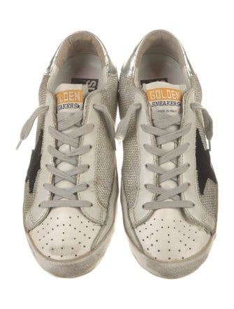 Golden Goose Leather Graphic Print Sneakers