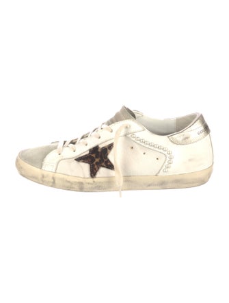 Golden Goose Leather Colorblock Pattern Sneakers