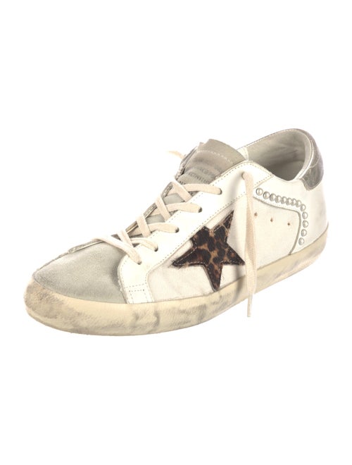 Golden Goose Leather Colorblock Pattern Sneakers