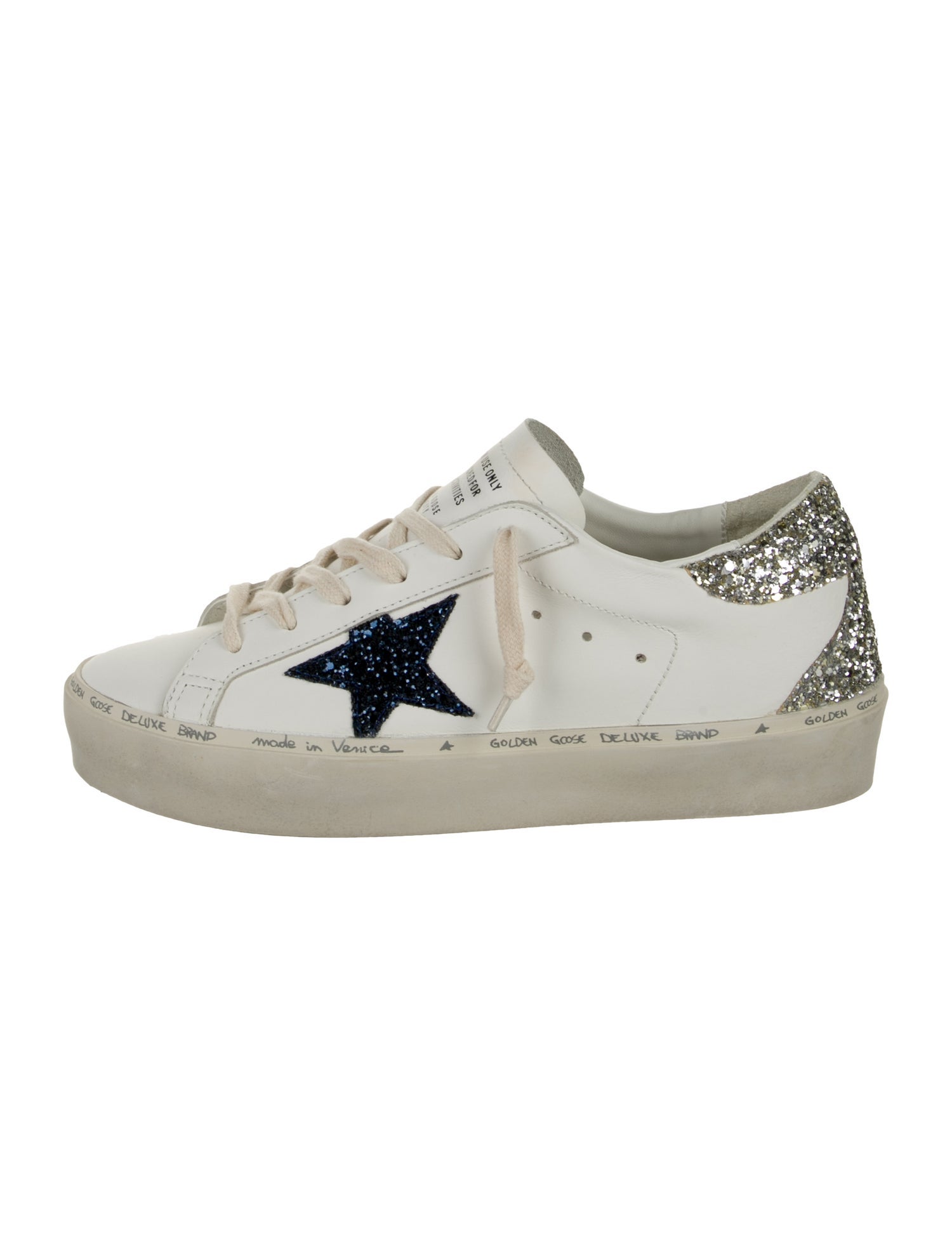 Golden Goose Leather Animal Print Sneakers