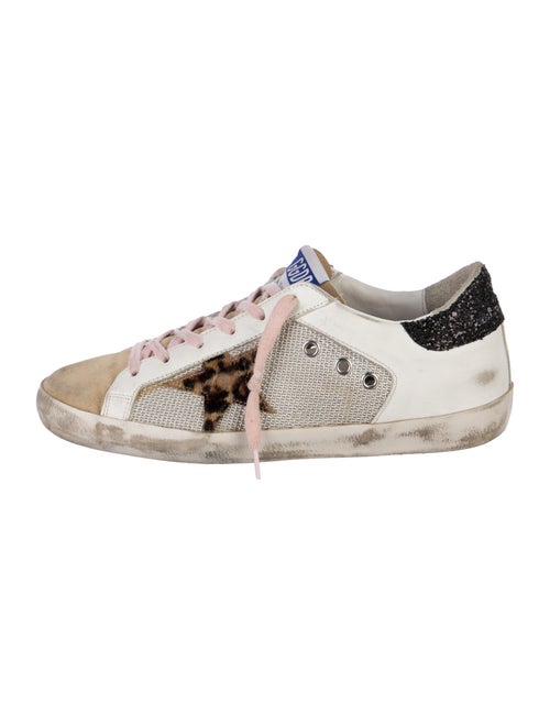 Golden Goose Leather Animal Print Sneakers