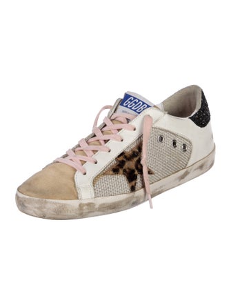 Golden Goose Leather Animal Print Sneakers