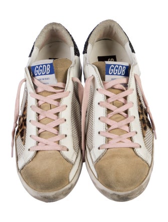 Golden Goose Leather Animal Print Sneakers