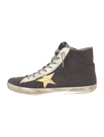 Golden Goose Suede Colorblock Pattern Sneakers