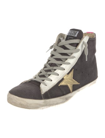 Golden Goose Suede Colorblock Pattern Sneakers