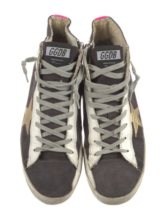 Golden Goose Suede Colorblock Pattern Sneakers