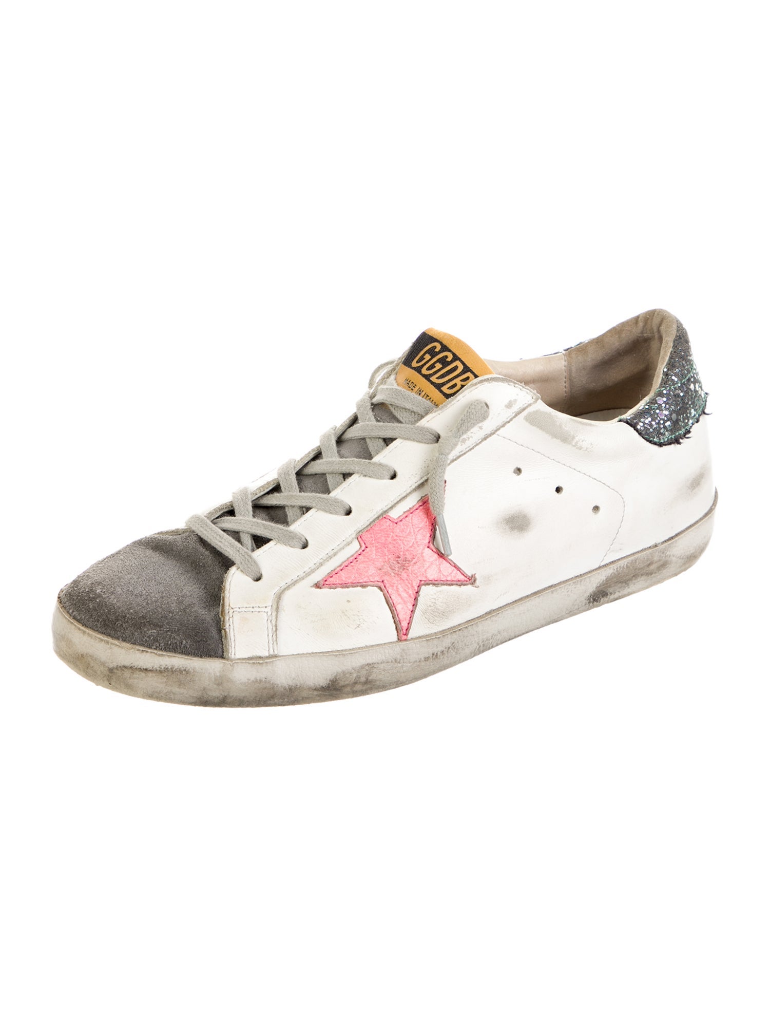 Golden Goose Leather Graphic Print Sneakers