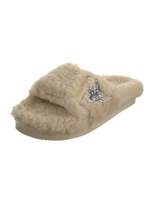 Golden Goose Shearling Glitter Accents Slides