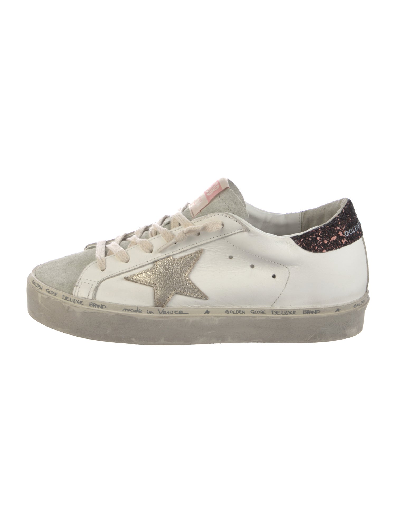 Golden Goose Leather Graphic Print Sneakers