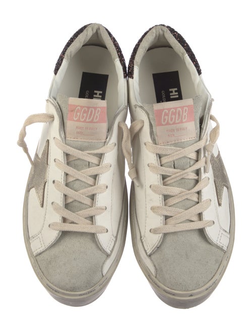 Golden Goose Leather Graphic Print Sneakers