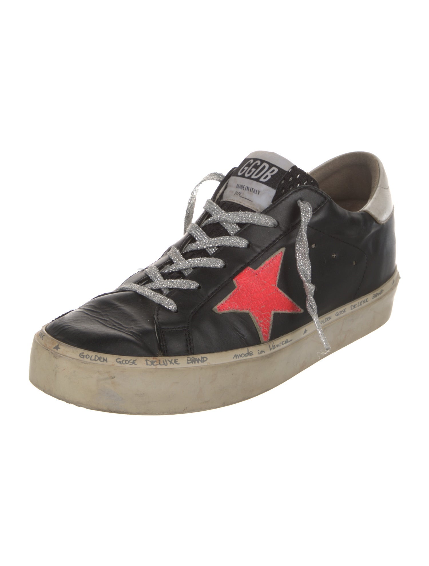 Golden Goose Leather Graphic Print Sneakers