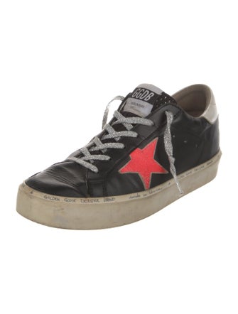 Golden Goose Leather Graphic Print Sneakers