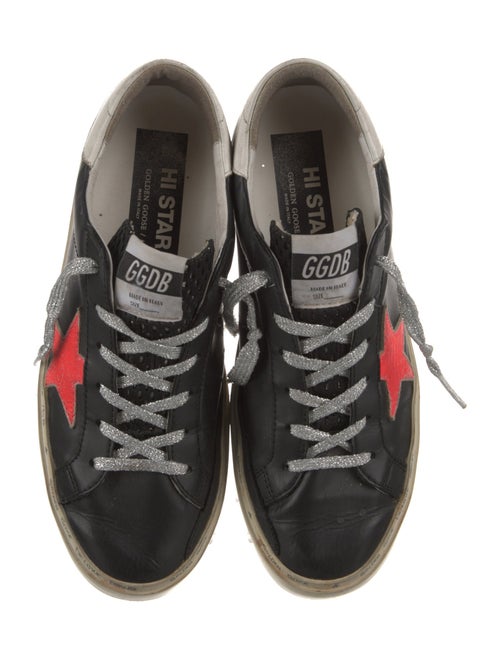 Golden Goose Leather Graphic Print Sneakers