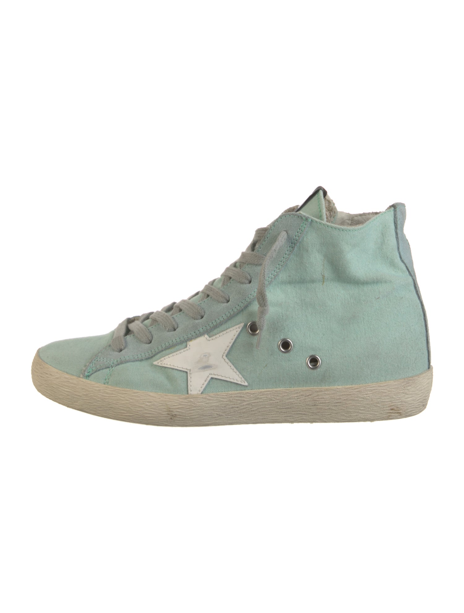 Golden Goose Canvas Graphic Print Wedge Sneakers