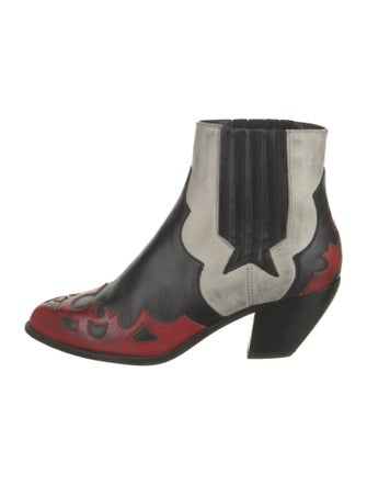 Golden Goose Leather Colorblock Pattern Chelsea Boots