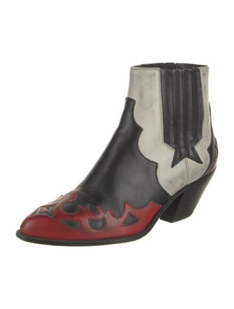 Golden Goose Leather Colorblock Pattern Chelsea Boots