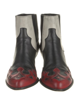 Golden Goose Leather Colorblock Pattern Chelsea Boots
