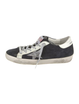 Golden Goose Suede Glitter Accents Sneakers
