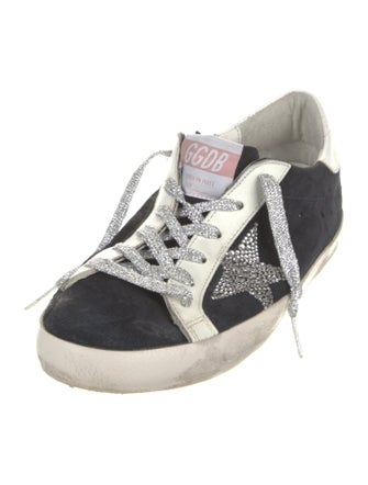 Golden Goose Suede Glitter Accents Sneakers